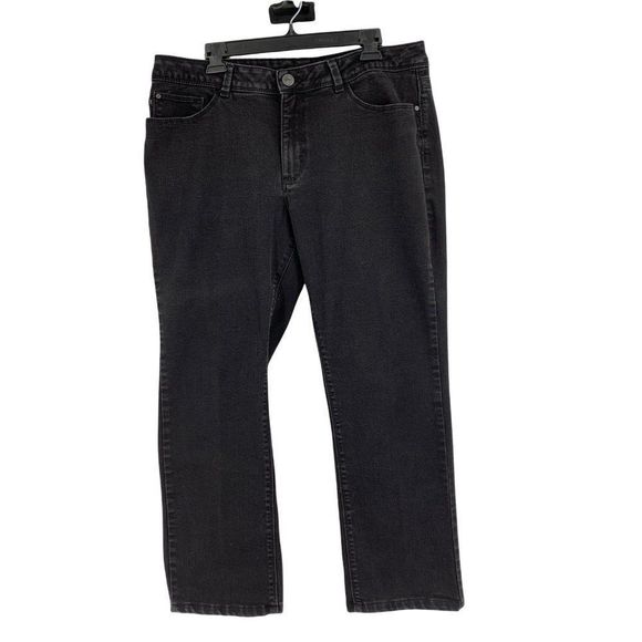 Women’s Lee Perfect Fit Black Jeans Size 18 x 28 0303 Straight Leg Short Crop - Picture 1 of 6